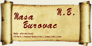 Maša Burovac vizit kartica